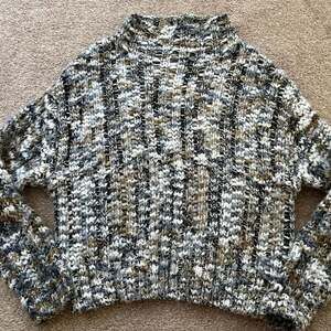 Black Tape Multicolor Gray Knit Mock Neck Sweater